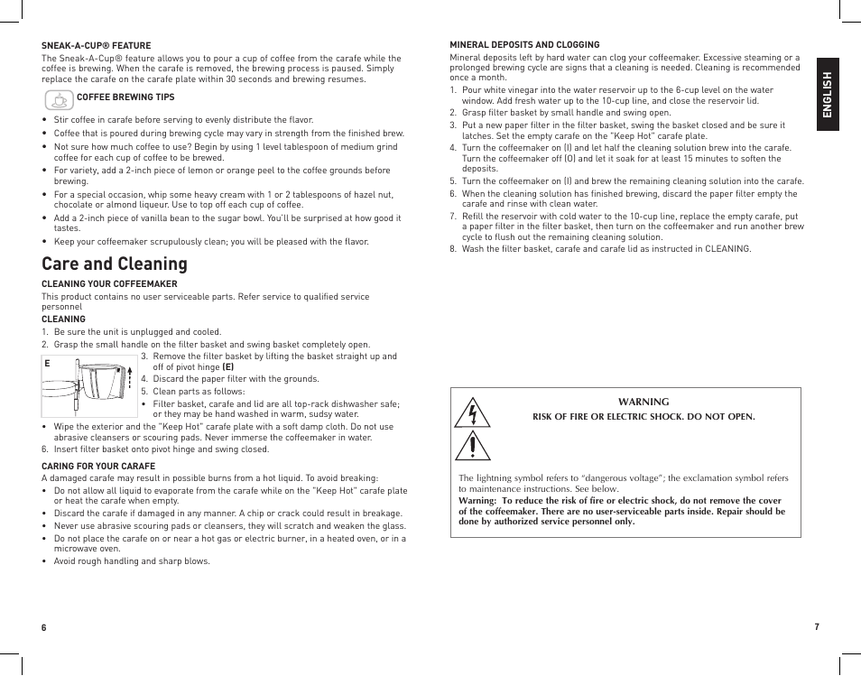 Care and cleaning | Black & Decker DLX850B User Manual | Page 4 / 15