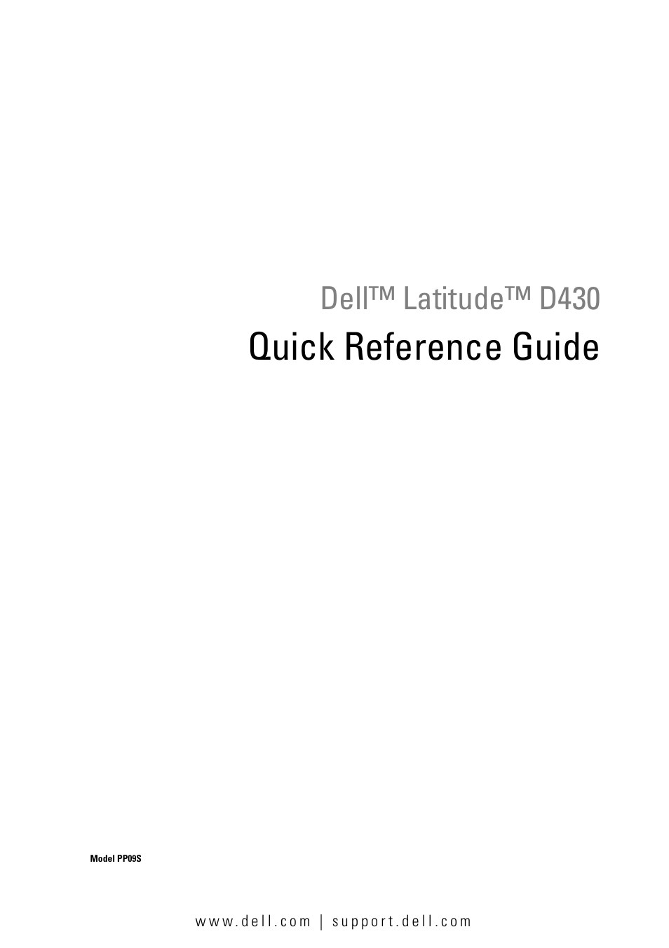 Dell Latitude D430 (Mid 2007) User Manual | 176 pages
