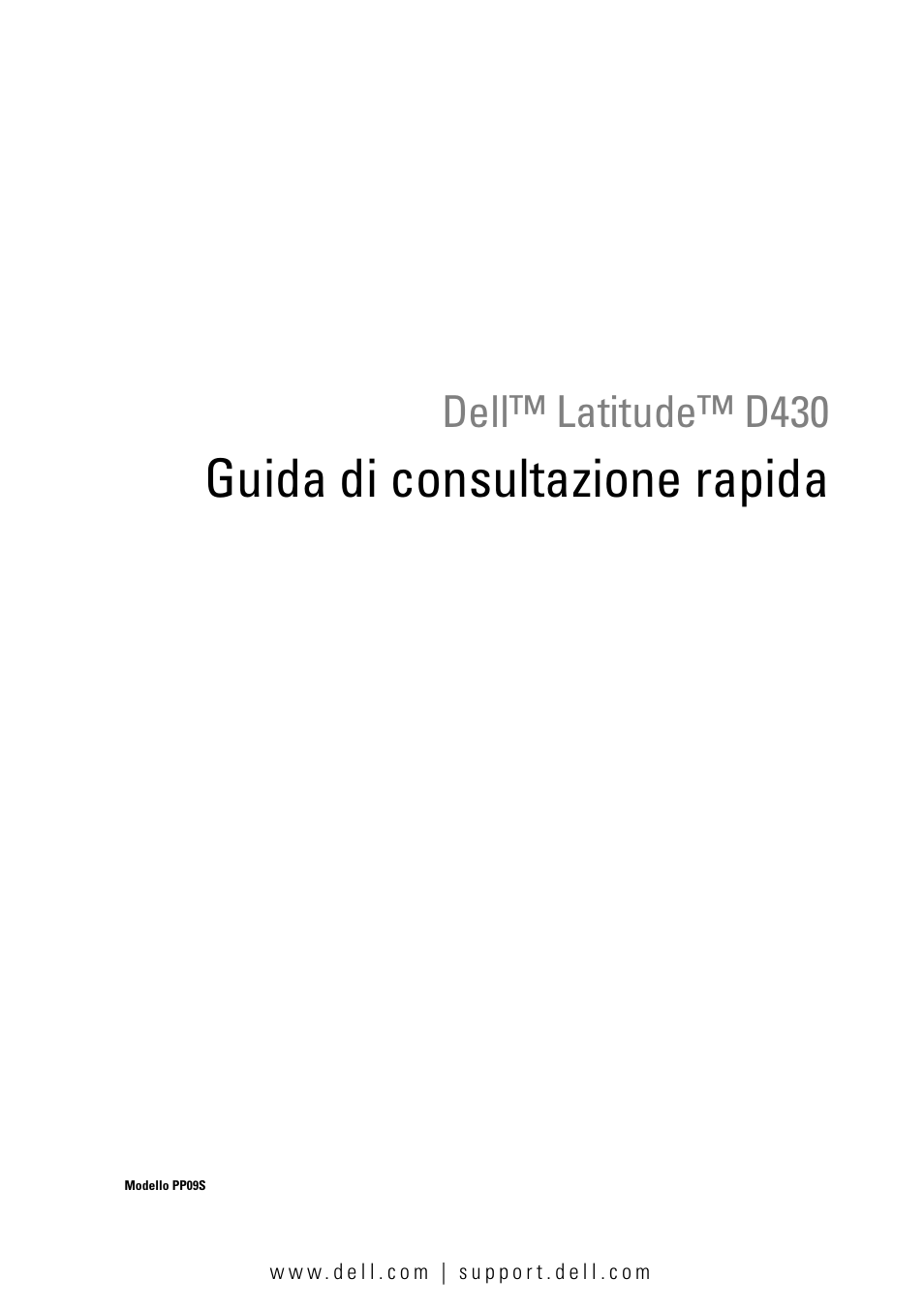 Guida di consultazione rapida, Dell™ latitude™ d430 | Dell Latitude D430 (Mid 2007) User Manual | Page 119 / 176