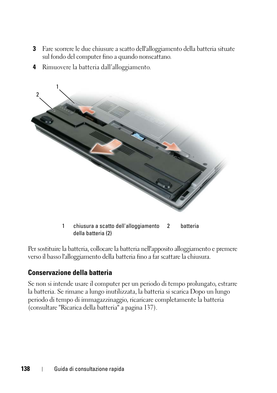 Conservazione della batteria | Dell Latitude D430 (Mid 2007) User Manual | Page 138 / 176