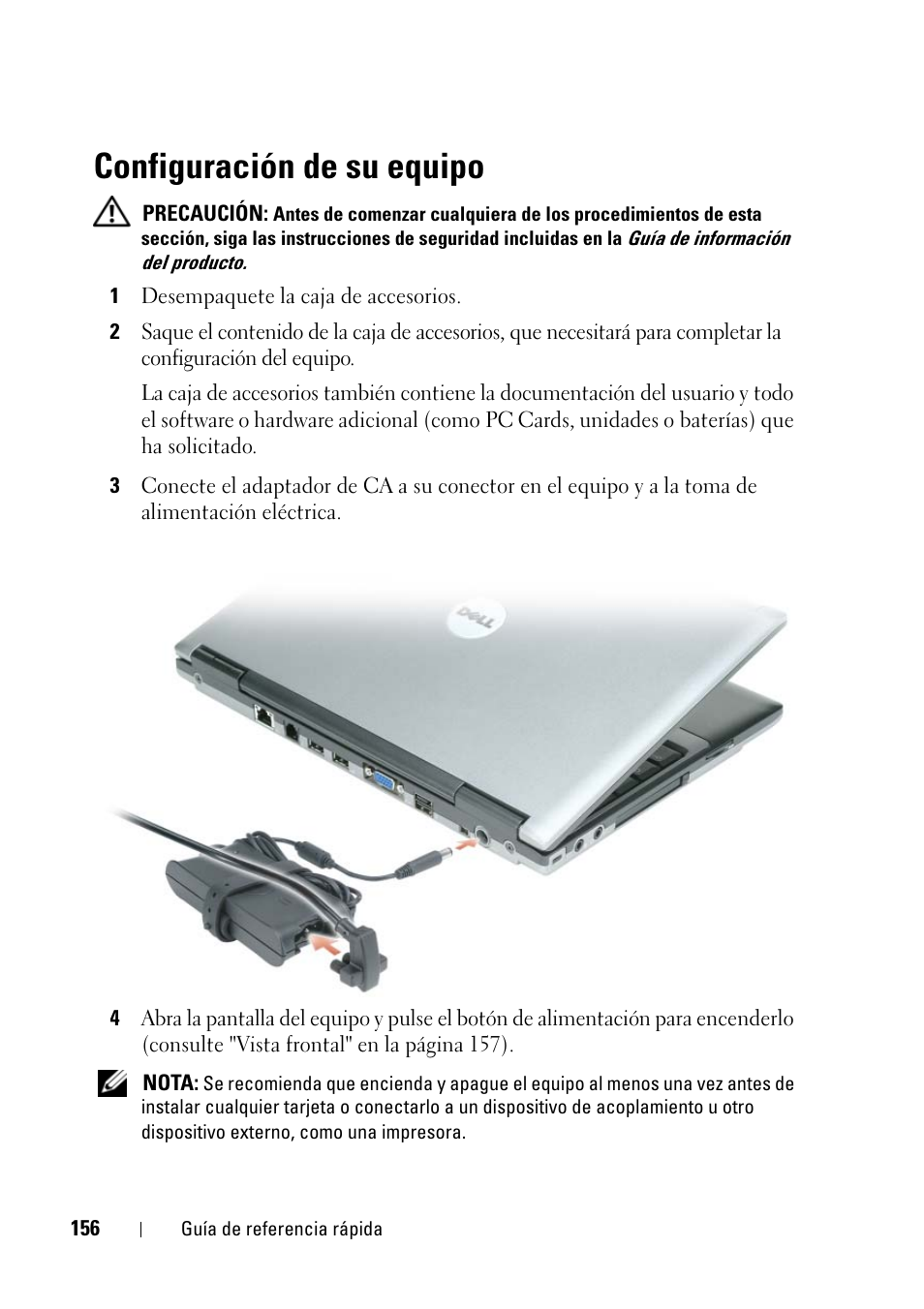 Configuración de su equipo | Dell Latitude D430 (Mid 2007) User Manual | Page 156 / 176