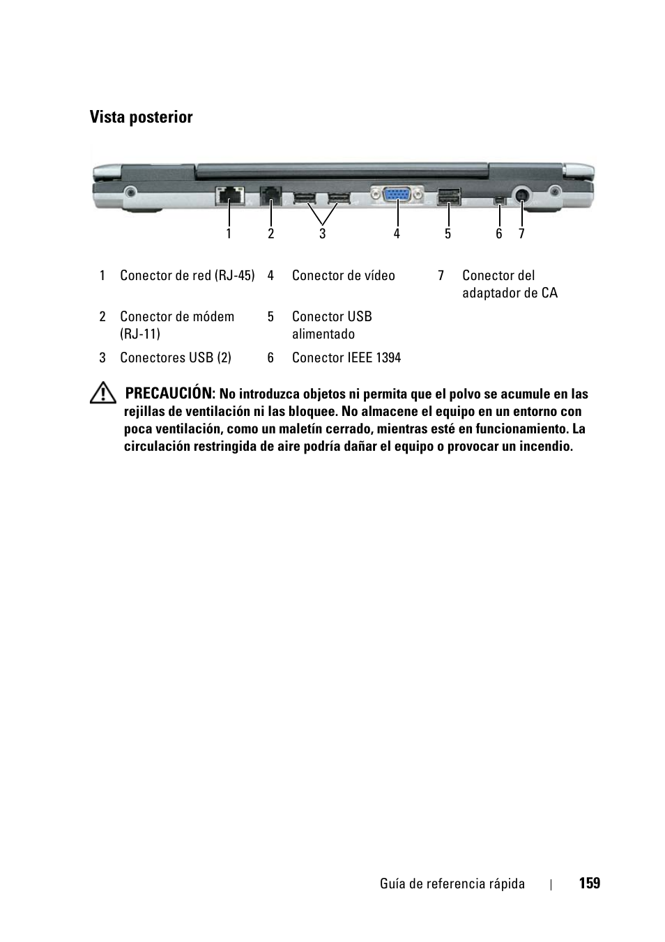 Vista posterior | Dell Latitude D430 (Mid 2007) User Manual | Page 159 / 176