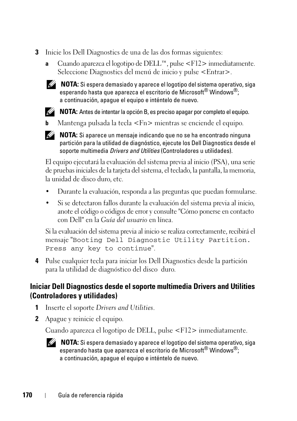 Drivers and utilities (controladores y utilidades) | Dell Latitude D430 (Mid 2007) User Manual | Page 170 / 176