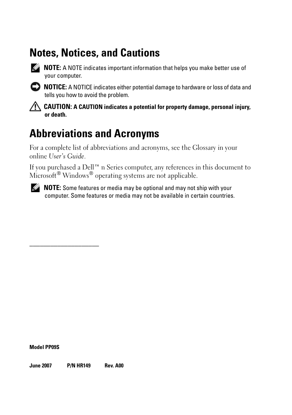 Abbreviations and acronyms | Dell Latitude D430 (Mid 2007) User Manual | Page 2 / 176