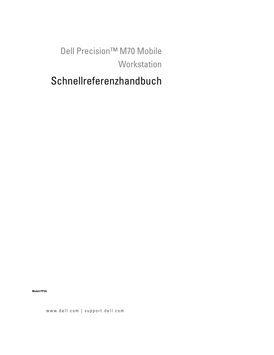 Schnellreferenzhandbuch, Dell precision™ m70 mobile workstation | Dell Precision M70 User Manual | Page 105 / 182