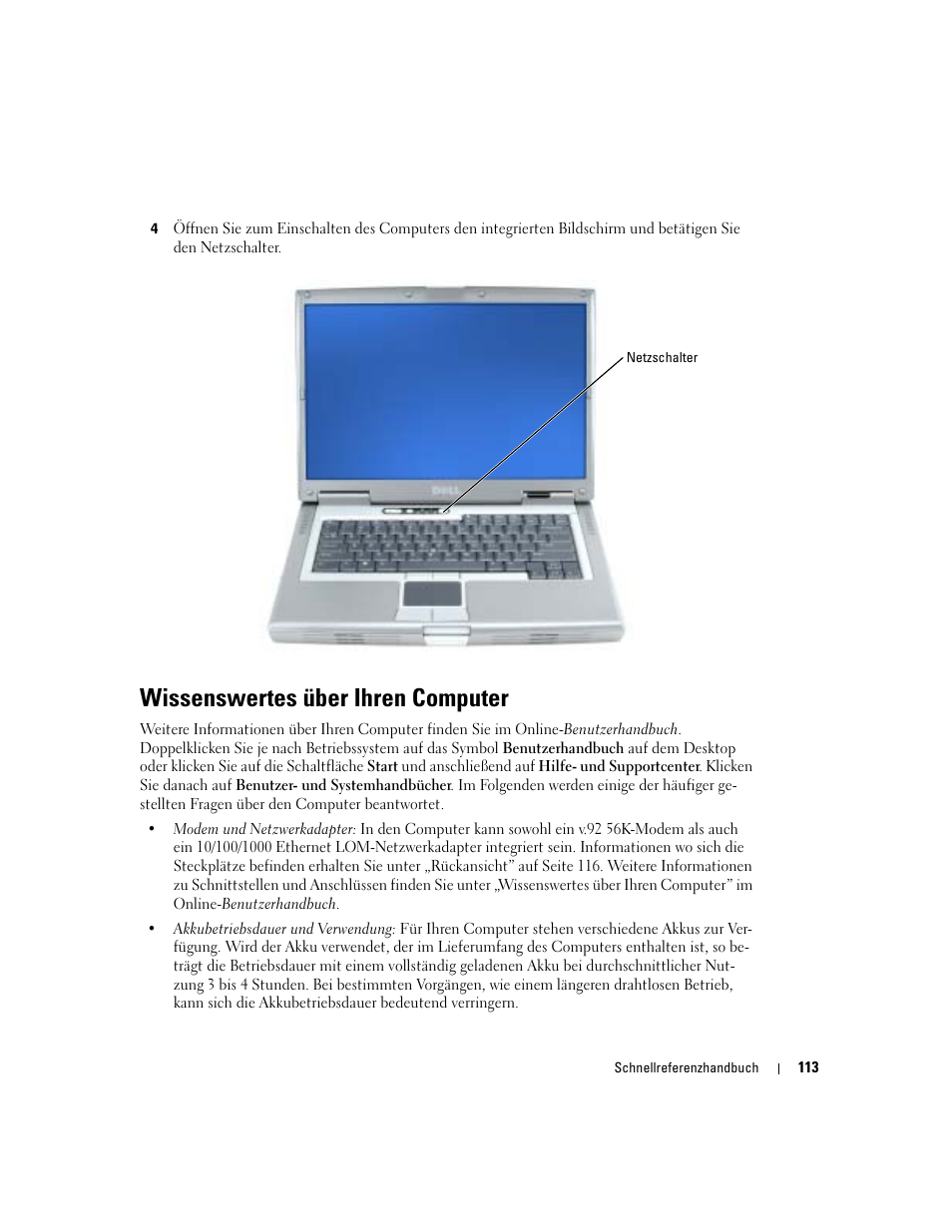 Wissenswertes über ihren computer | Dell Precision M70 User Manual | Page 113 / 182