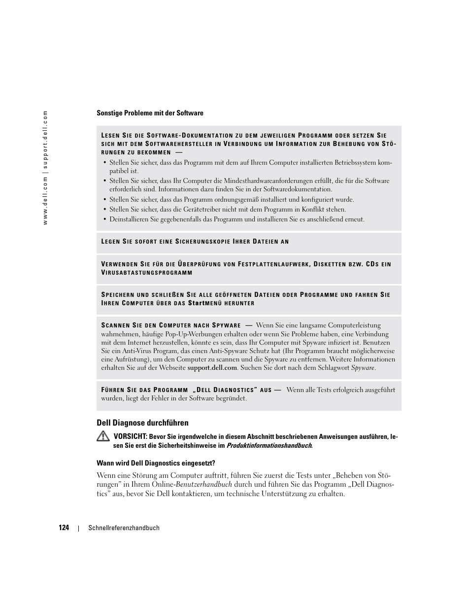 Dell diagnose durchführen | Dell Precision M70 User Manual | Page 124 / 182