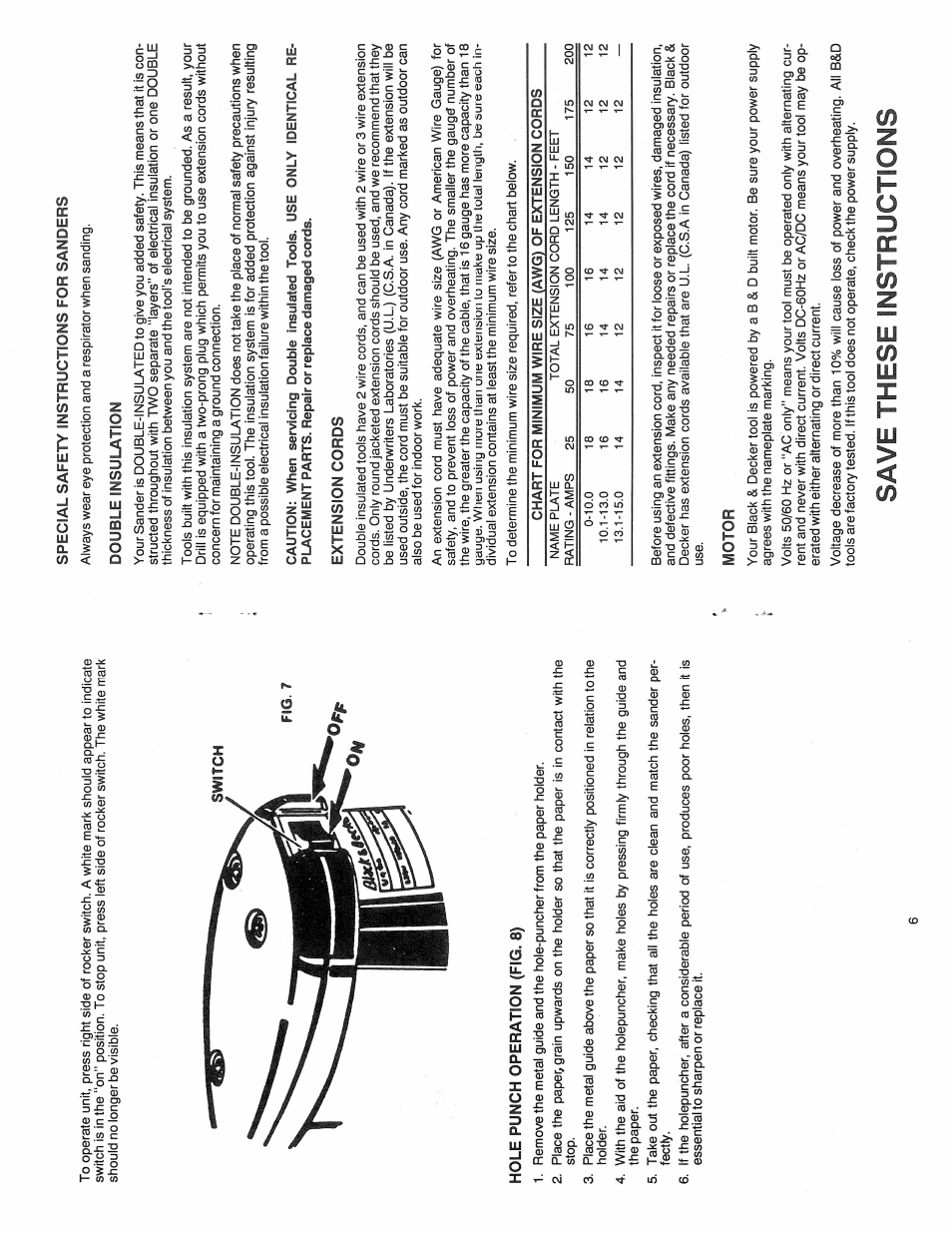 Save these instructions, Switch fig | Black & Decker 4010 User Manual | Page 3 / 4