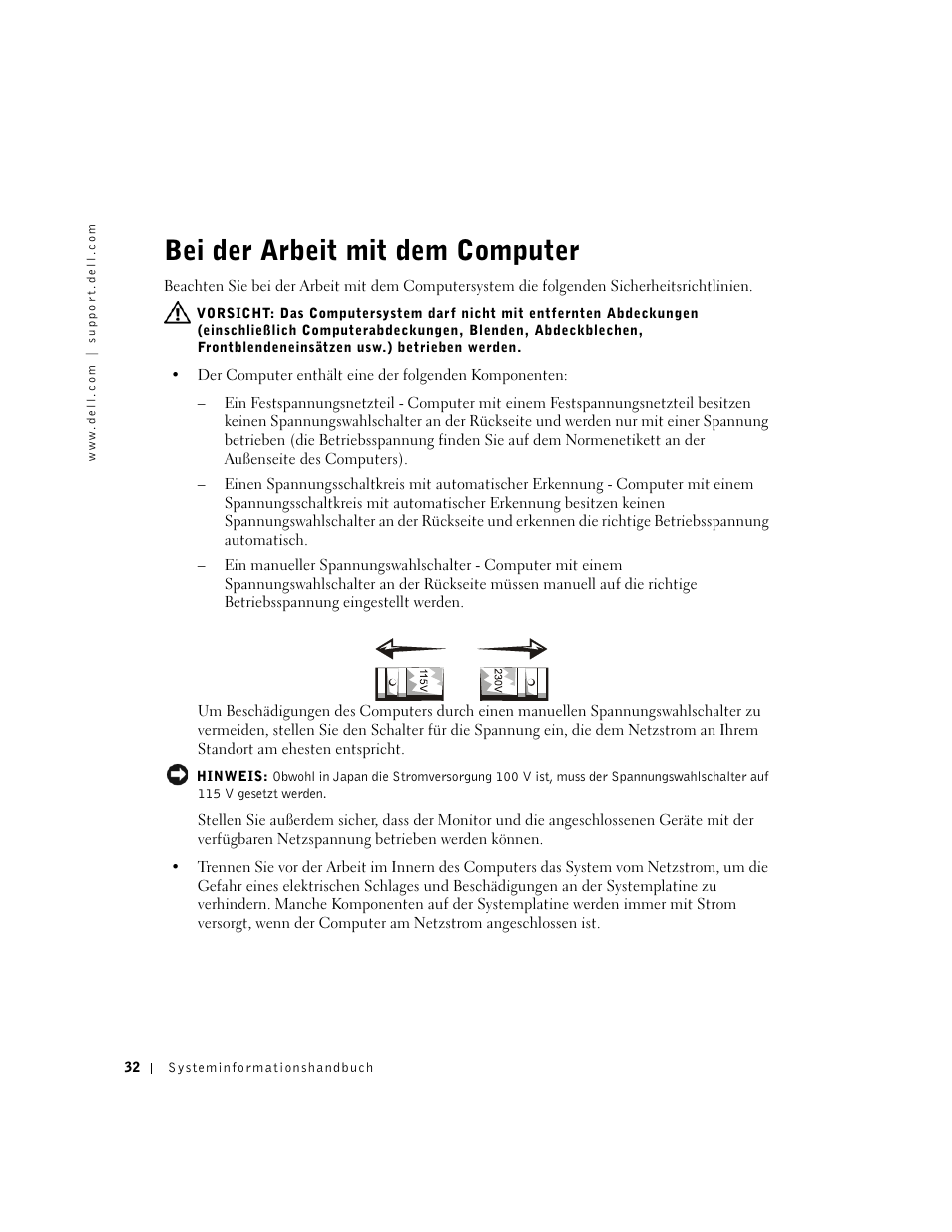 Bei der arbeit mit dem computer | Dell Precision 340 User Manual | Page 33 / 62