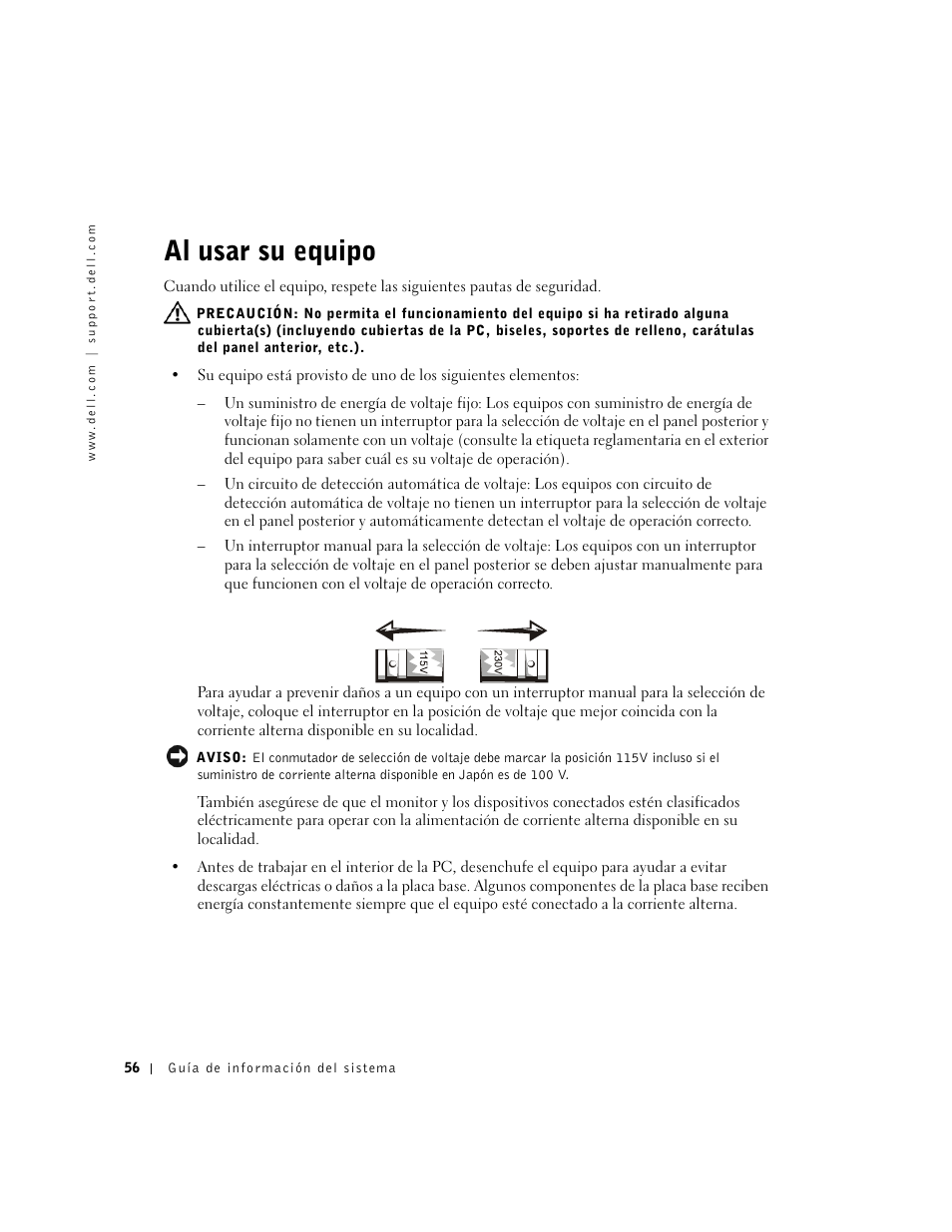 Al usar su equipo | Dell Precision 340 User Manual | Page 57 / 62
