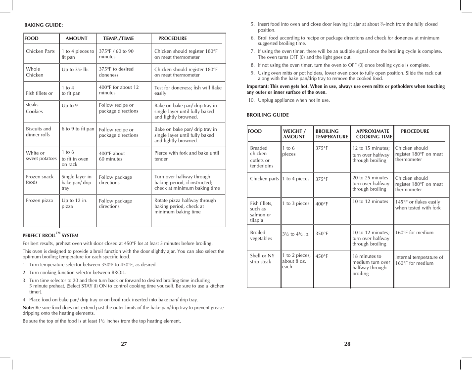 Black & Decker Perfect Broil CTO4401B User Manual | Page 15 / 23
