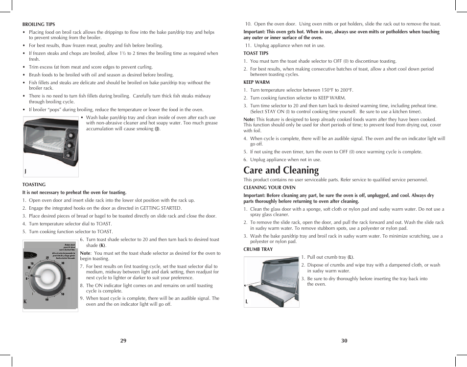 Care and cleaning | Black & Decker Perfect Broil CTO4401B User Manual | Page 16 / 23