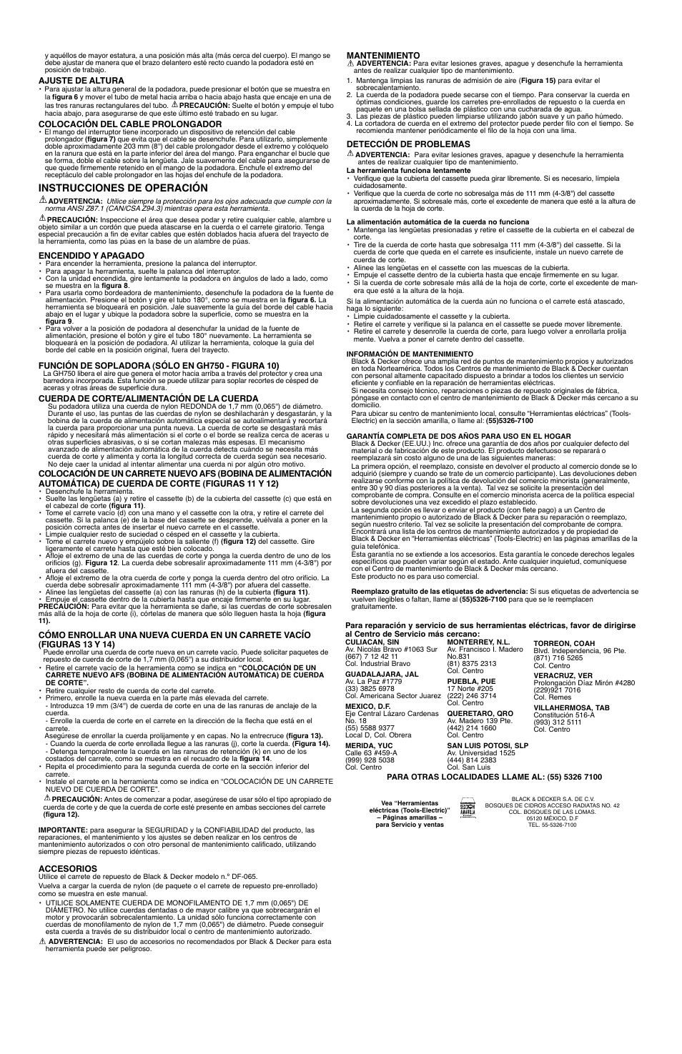 Instrucciones de operación | Black & Decker 90524916 User Manual | Page 6 / 6