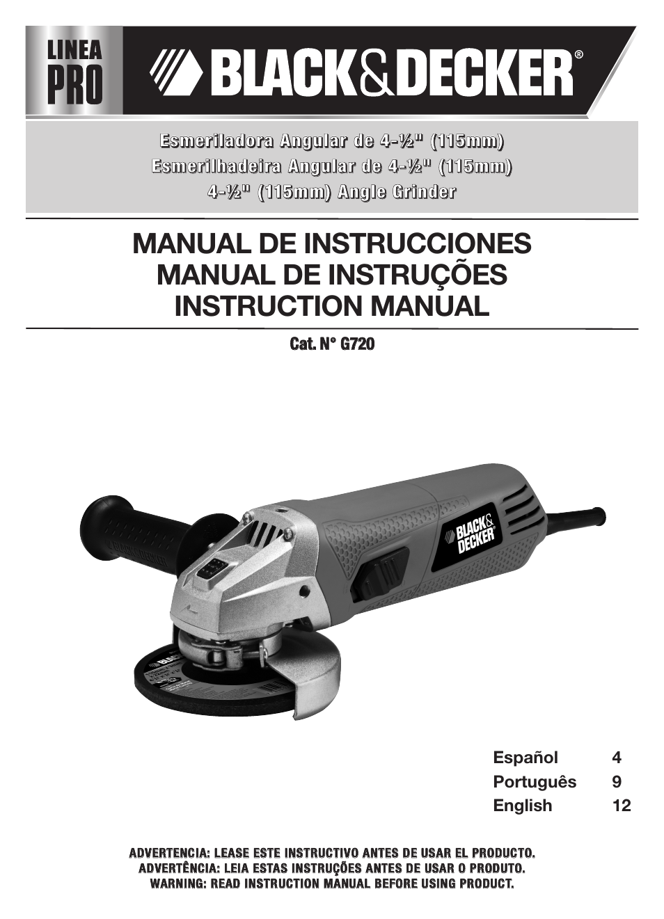 Black & Decker Linea Pro G720 User Manual | 16 pages