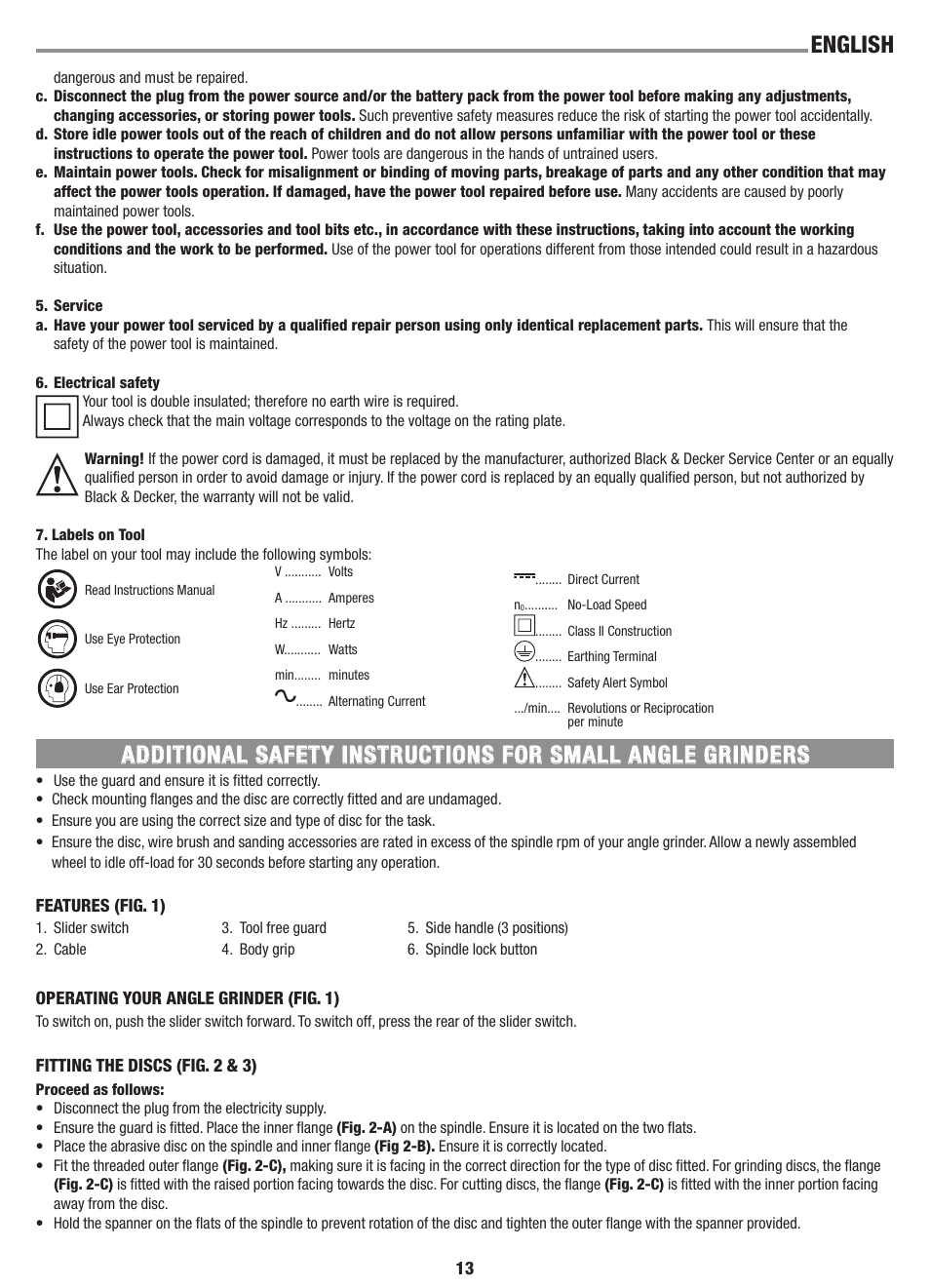 English | Black & Decker Linea Pro G720 User Manual | Page 13 / 16