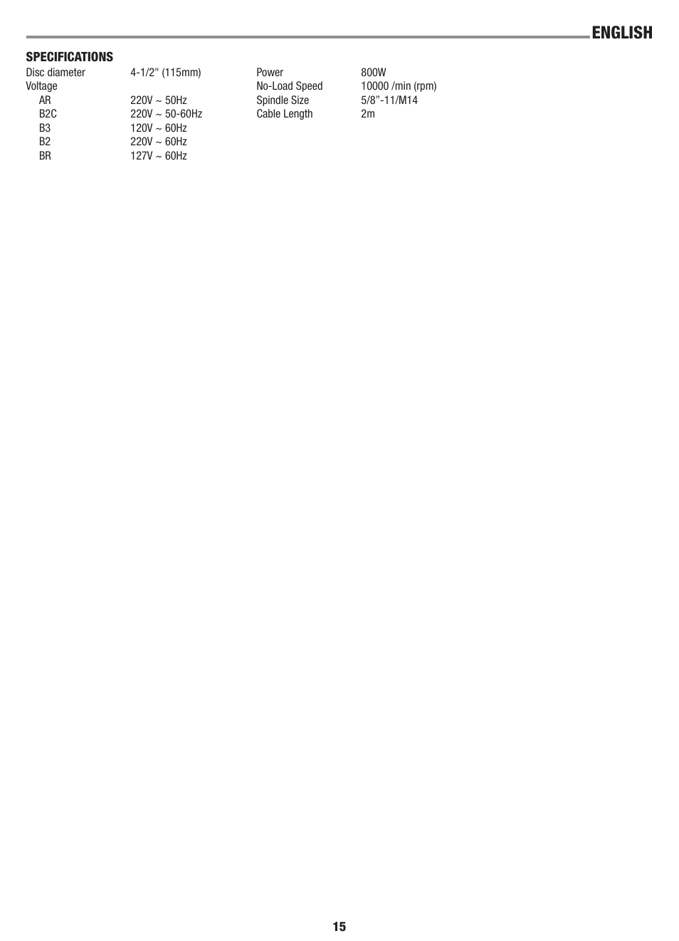 English | Black & Decker Linea Pro G720 User Manual | Page 15 / 16