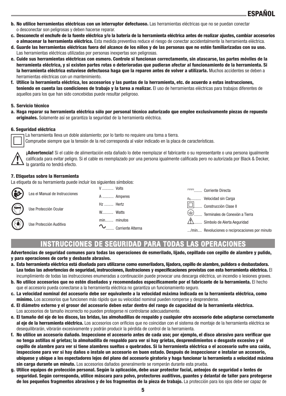 Español | Black & Decker Linea Pro G720 User Manual | Page 5 / 16