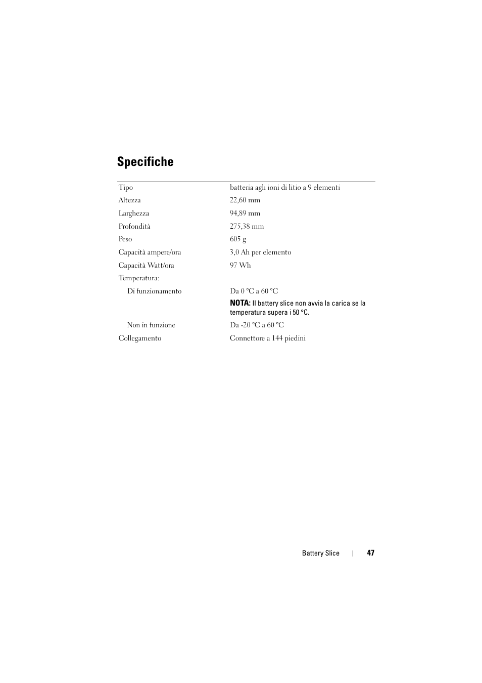 Specifiche | Dell Latitude E5420 (Early 2011) User Manual | Page 49 / 88