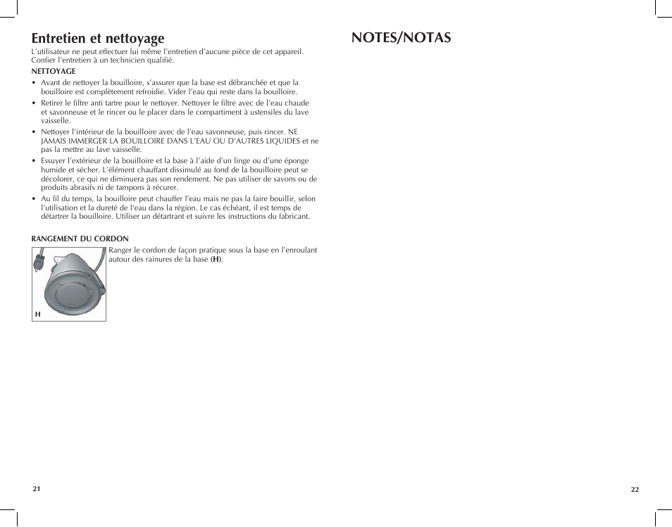 Entretien et nettoyage | Black & Decker JKC920 User Manual | Page 12 / 15