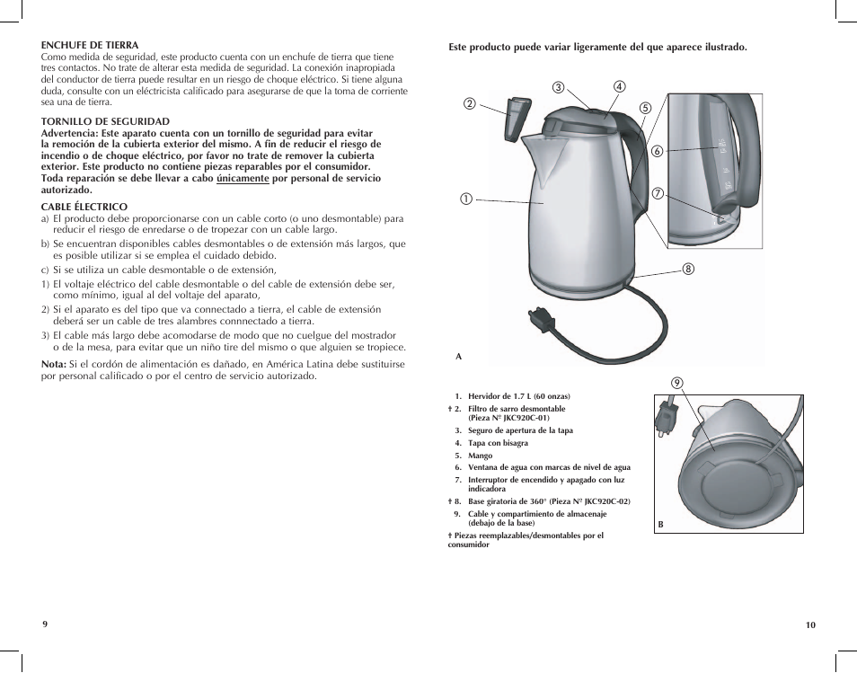 Black & Decker JKC920 User Manual | Page 6 / 15