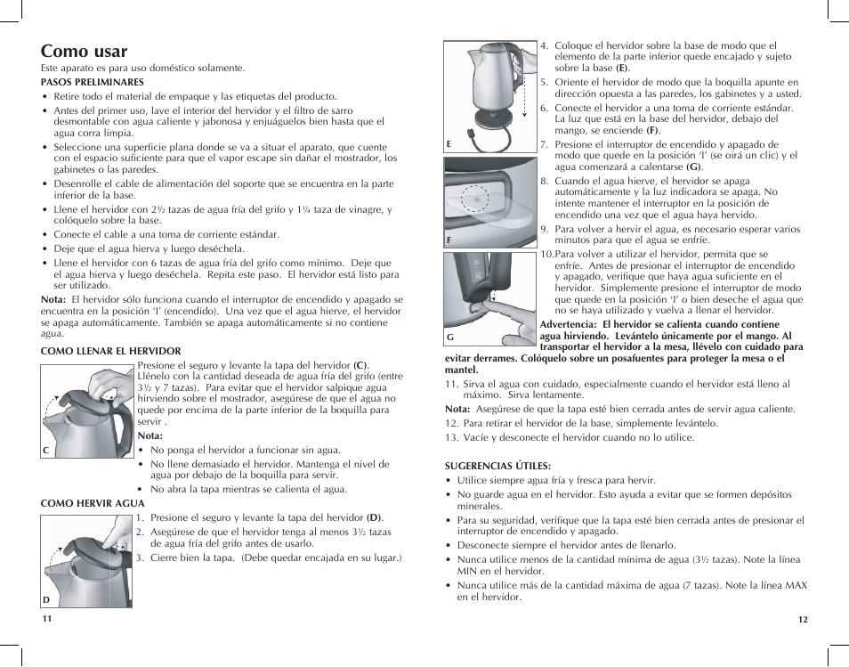 Como usar | Black & Decker JKC920 User Manual | Page 7 / 15