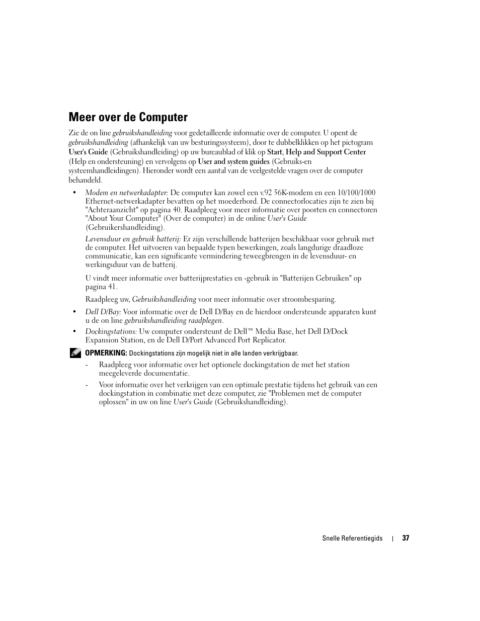 Meer over de computer | Dell Latitude D410 User Manual | Page 37 / 166