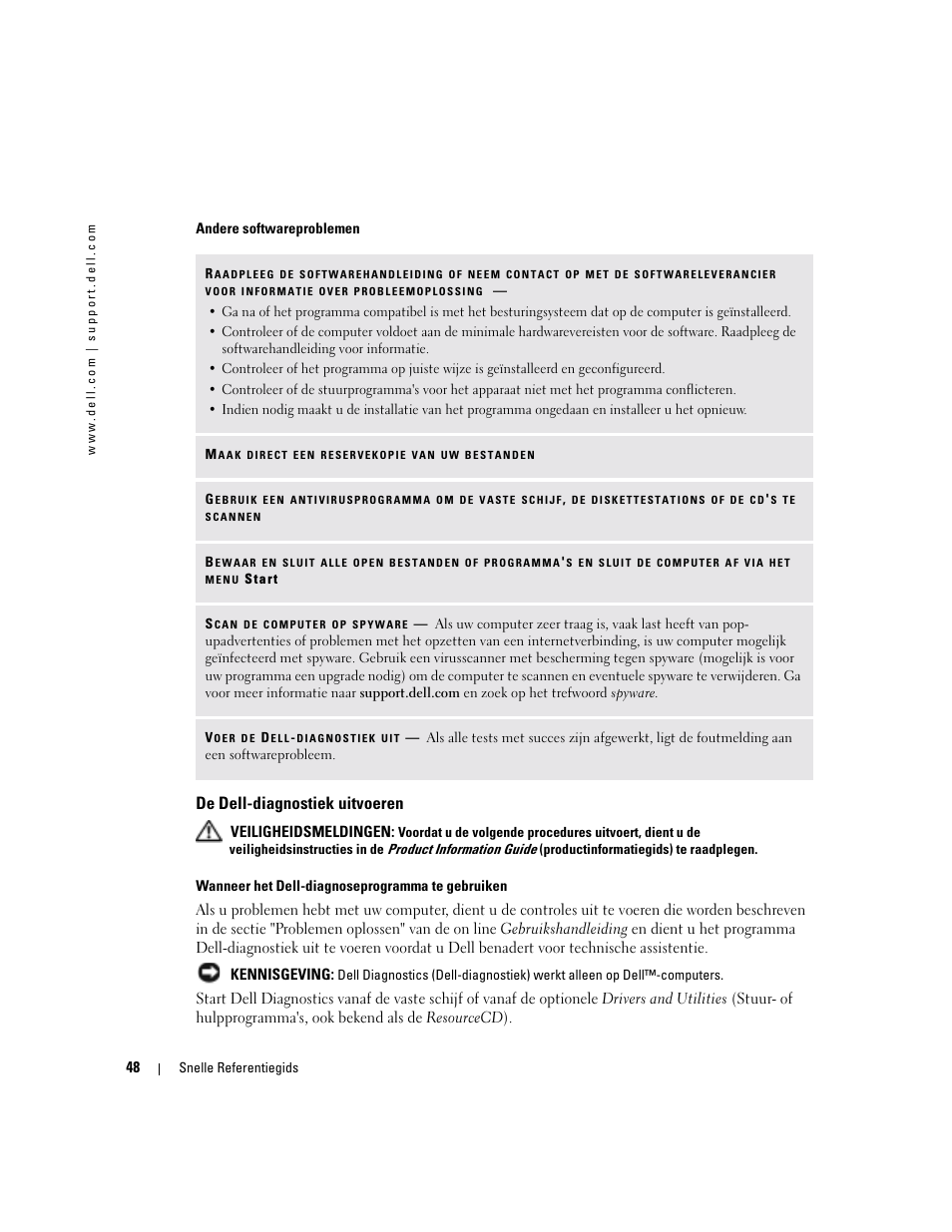 De dell-diagnostiek uitvoeren | Dell Latitude D410 User Manual | Page 48 / 166