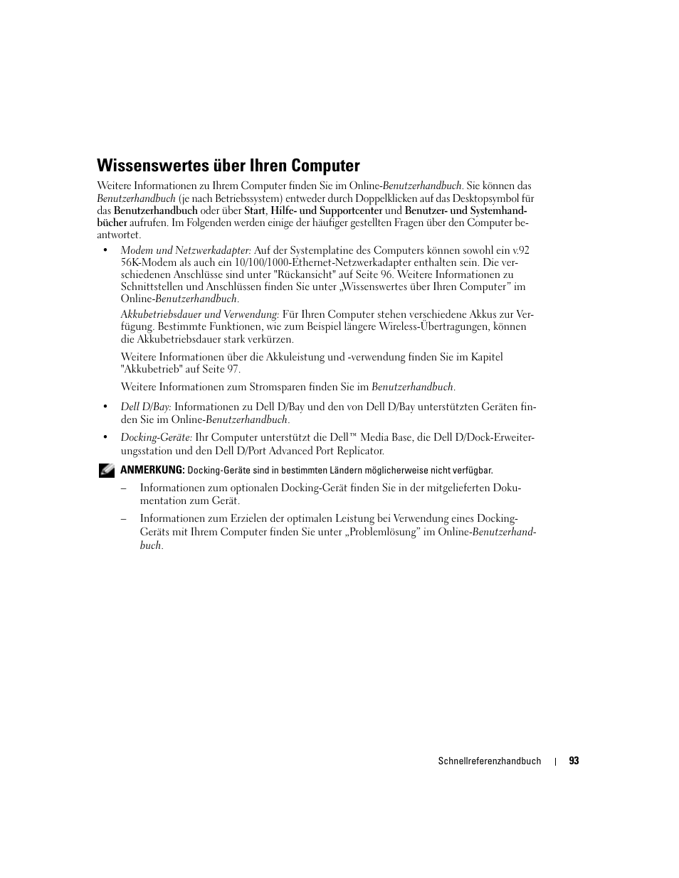 Wissenswertes über ihren computer | Dell Latitude D410 User Manual | Page 93 / 166