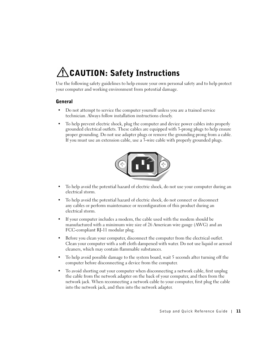 Caution: safety instructions, General | Dell OptiPlex GX60 User Manual | Page 12 / 96
