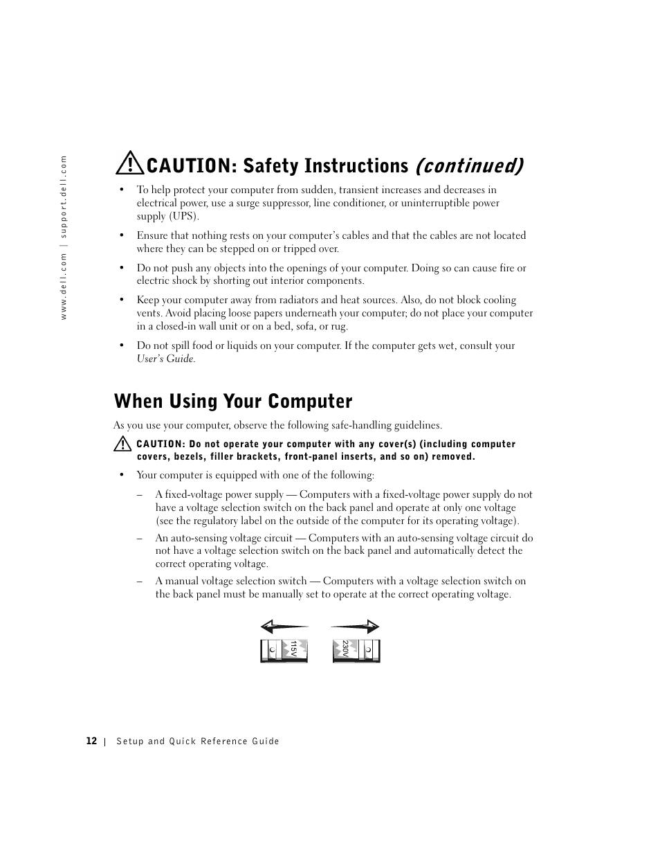 When using your computer | Dell OptiPlex GX60 User Manual | Page 13 / 96