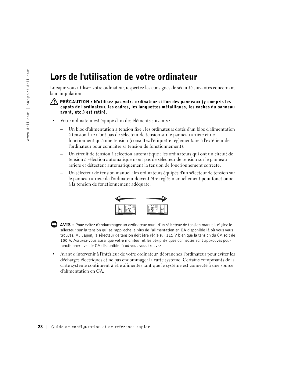 Lors de l'utilisation de votre ordinateur | Dell OptiPlex GX60 User Manual | Page 29 / 96