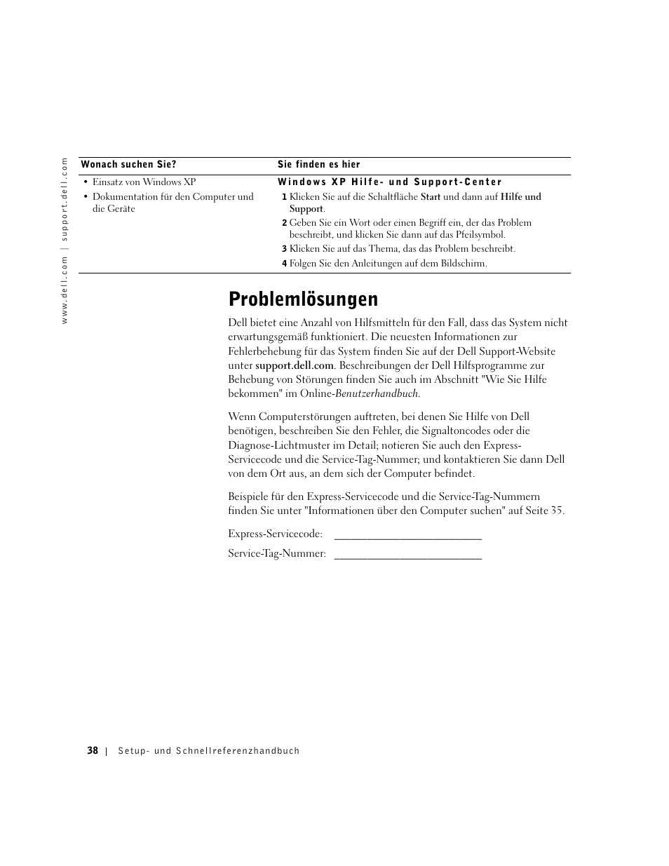 Problemlösungen | Dell OptiPlex GX60 User Manual | Page 39 / 96