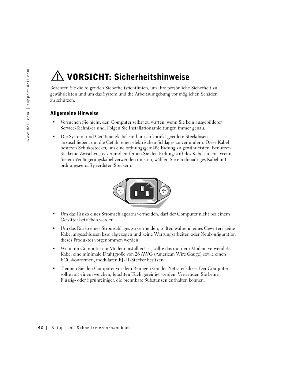 Vorsicht: sicherheitshinweise, Allgemeine hinweise | Dell OptiPlex GX60 User Manual | Page 43 / 96