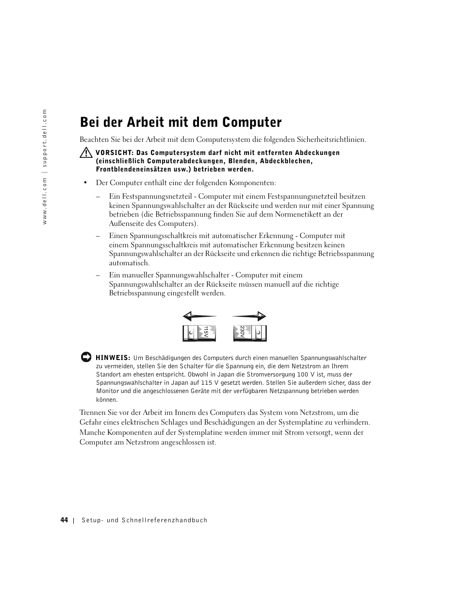 Bei der arbeit mit dem computer | Dell OptiPlex GX60 User Manual | Page 45 / 96