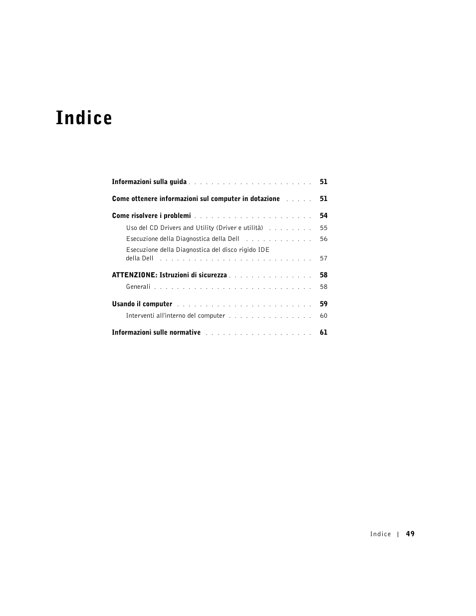 Indice | Dell OptiPlex GX60 User Manual | Page 50 / 96