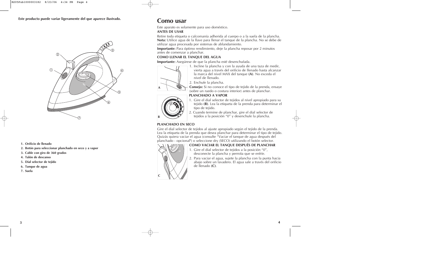 Como usar | Black & Decker M205 User Manual | Page 3 / 9