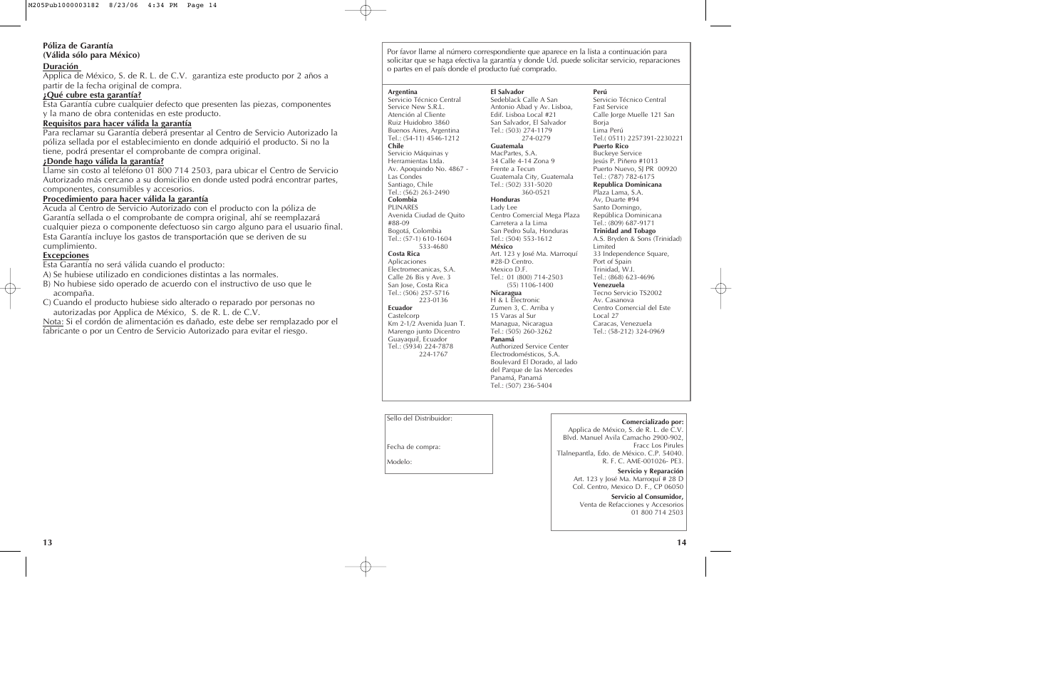 Black & Decker M205 User Manual | Page 8 / 9