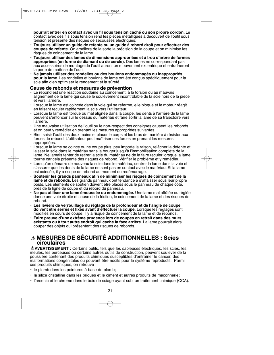 Black & Decker BDCS1806 User Manual | Page 21 / 56