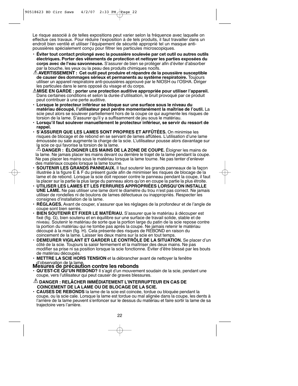 Black & Decker BDCS1806 User Manual | Page 22 / 56