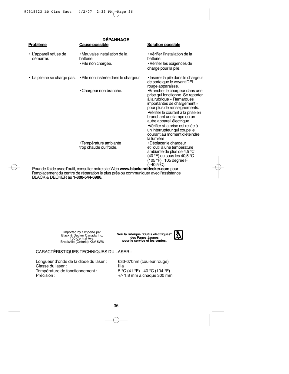 Black & Decker BDCS1806 User Manual | Page 36 / 56