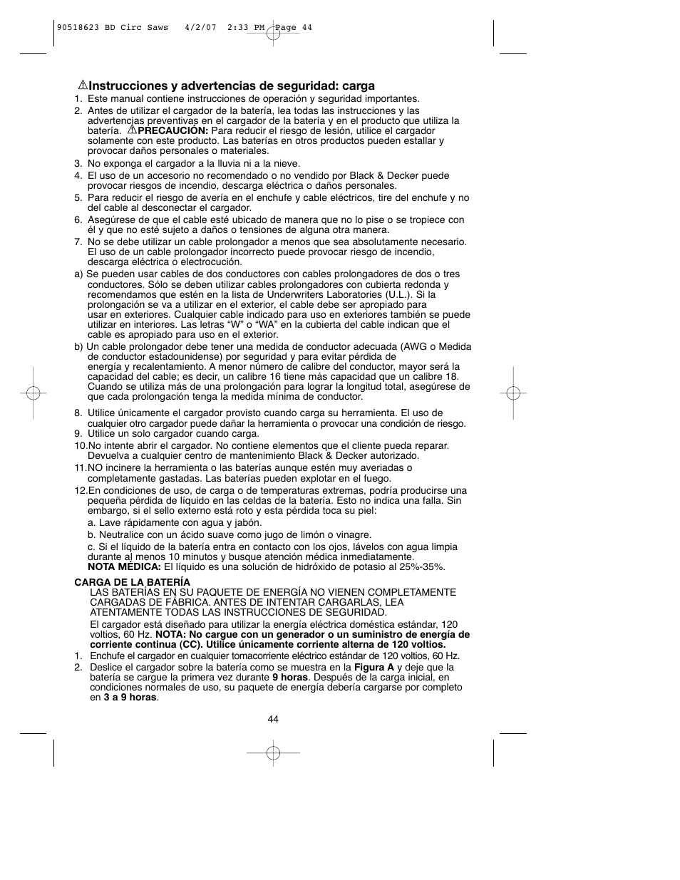 Black & Decker BDCS1806 User Manual | Page 44 / 56