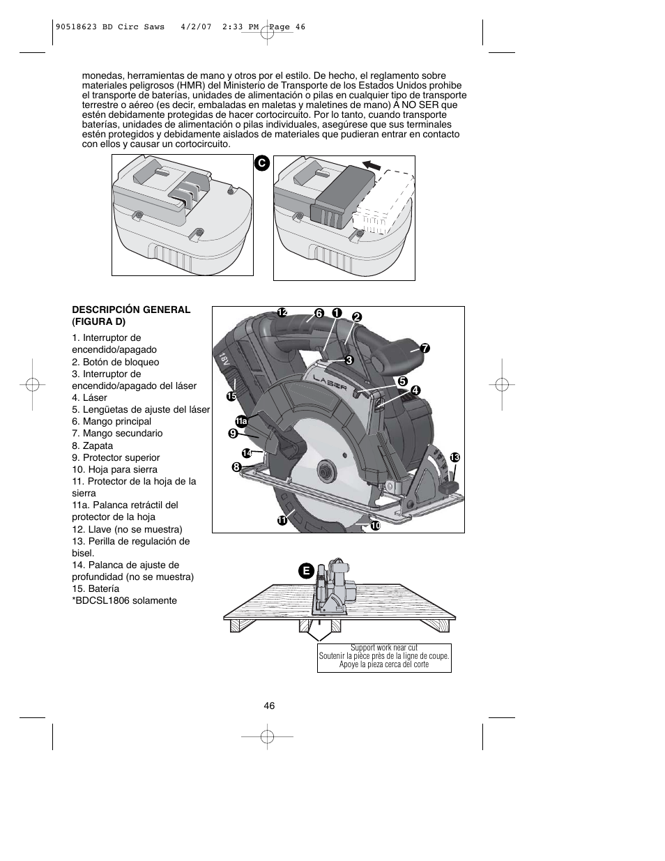 Black & Decker BDCS1806 User Manual | Page 46 / 56