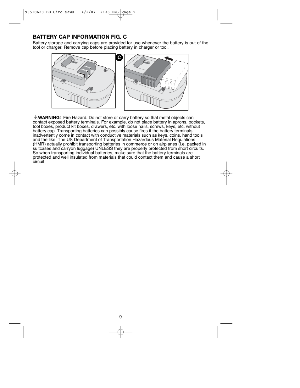 Black & Decker BDCS1806 User Manual | Page 9 / 56