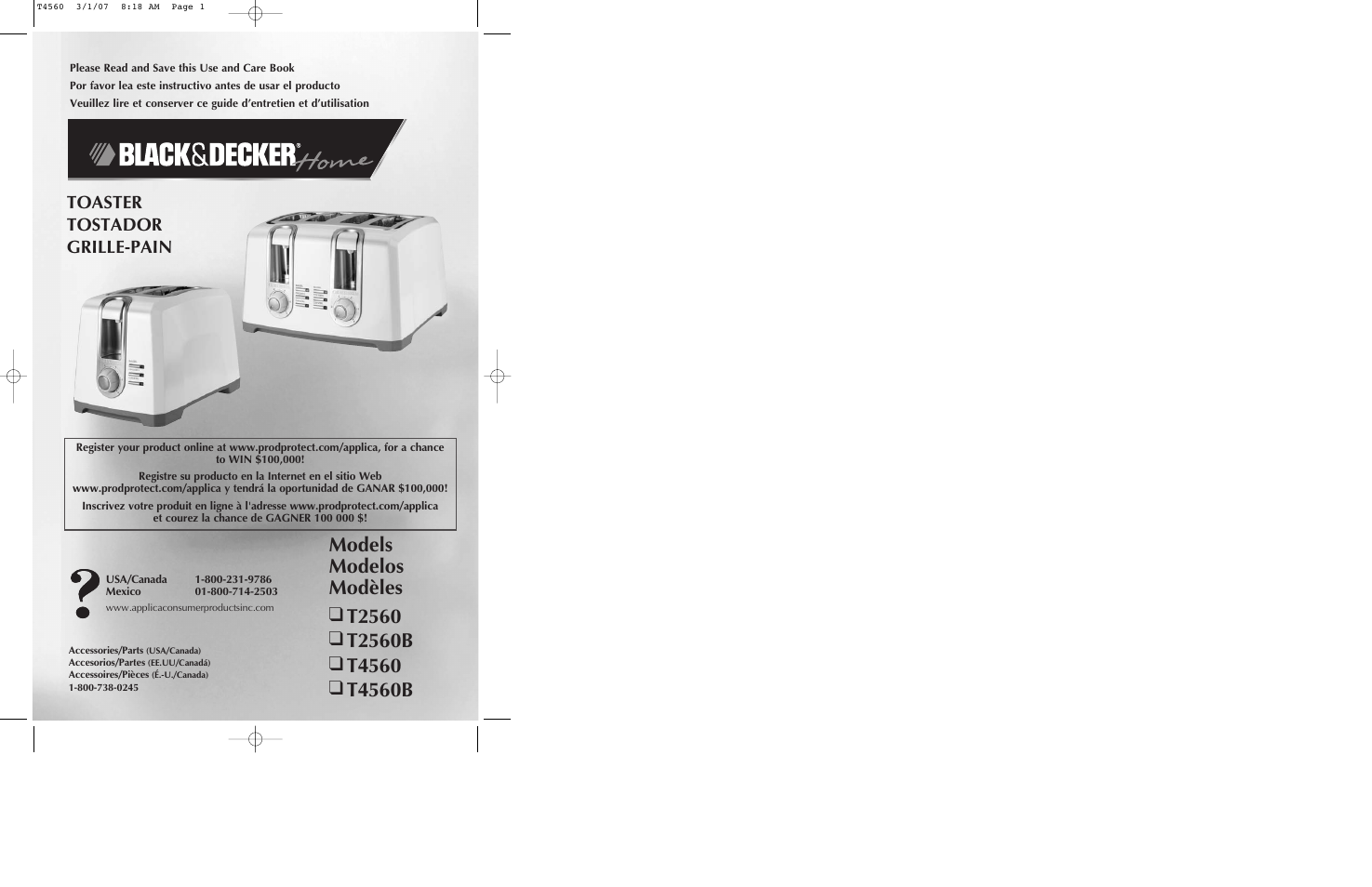 Black & Decker T2560 User Manual | 13 pages