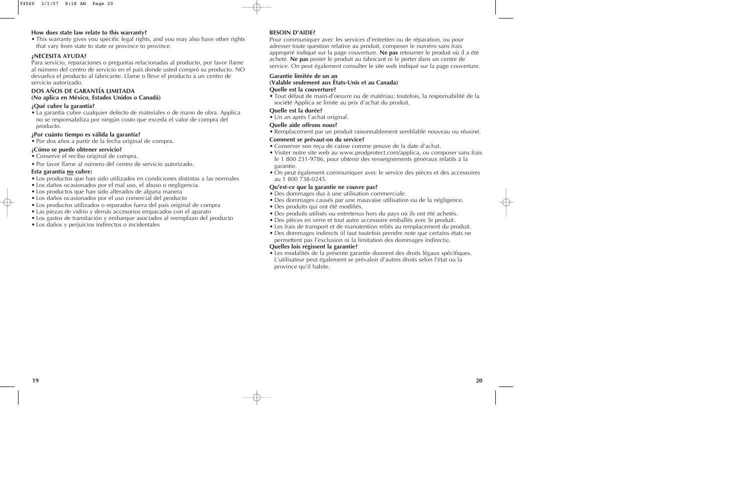 Black & Decker T2560 User Manual | Page 11 / 13