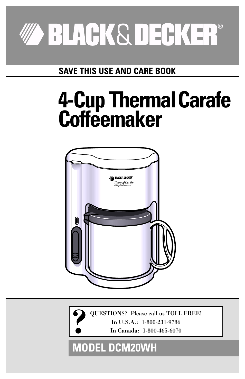 Black & Decker DCM20WH User Manual | 10 pages