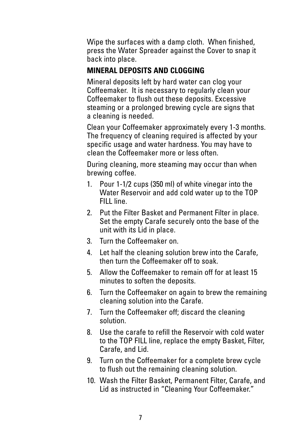 Clogging | Black & Decker DCM20WH User Manual | Page 7 / 10