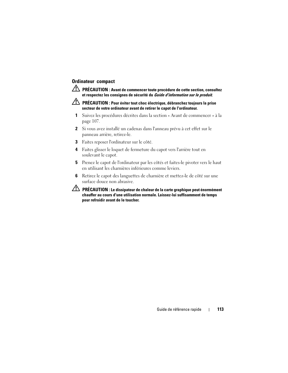 Ordinateur compact | Dell OptiPlex 740 User Manual | Page 113 / 388