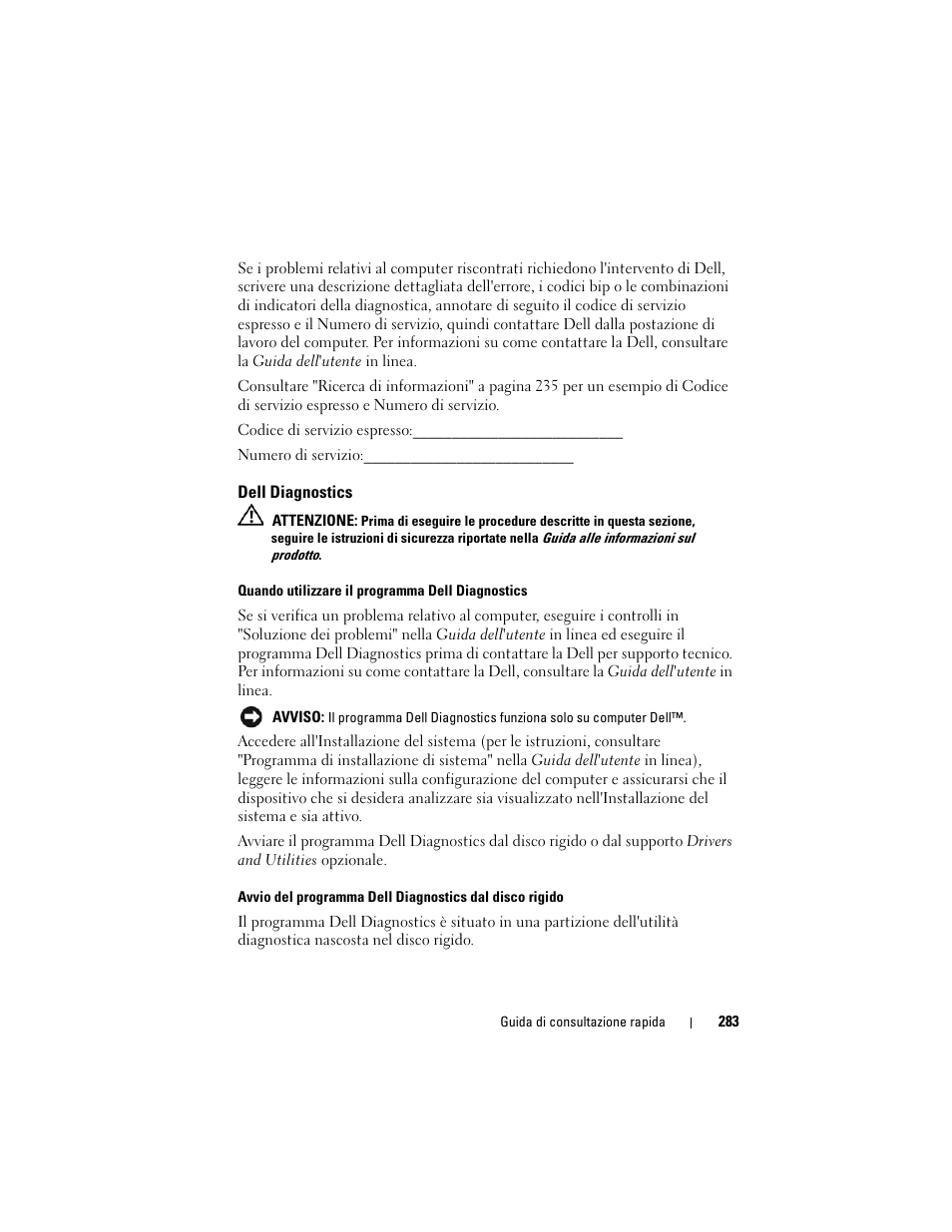 Dell diagnostics | Dell OptiPlex 740 User Manual | Page 283 / 388