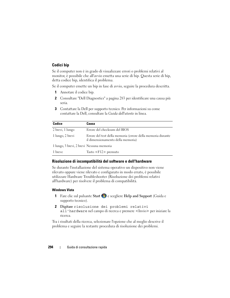 Codici bip | Dell OptiPlex 740 User Manual | Page 294 / 388